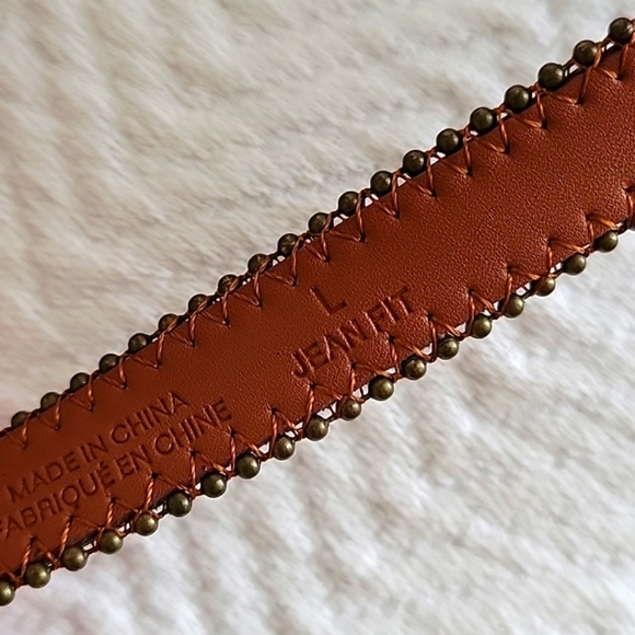 Treasure & Bond Belt Brown with Metal Wired Beads Edging - L - Picture 7 of 8